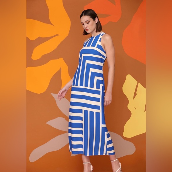 Donna Morgan Women's Sleeveless Halter Cut Maxi Dress Event Occasion Party Date - Picture 3 of 6